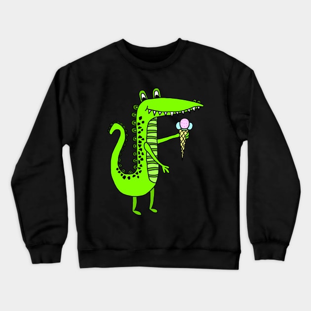 Cartoon Gator Crewneck Sweatshirt by imphavok